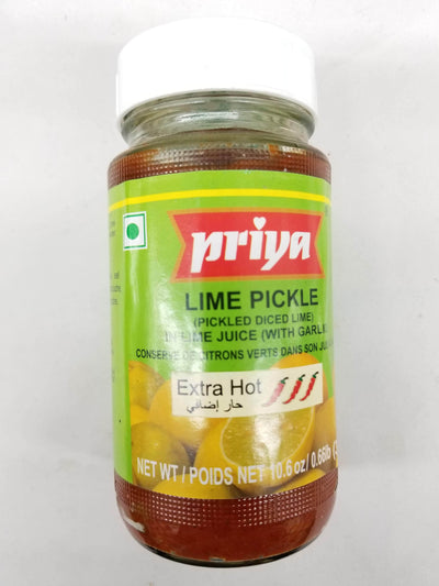 Priya Extra Hot Lime Pickle In Lime Juice (With Garlic)