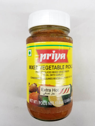 Priya Extra Hot Mixed Vegetable Pickle in Oil (With Garlic)