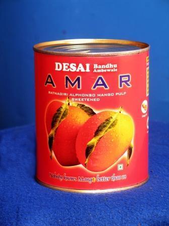 Desai Amar Ratnagiri mango Pulp (Sweetened)